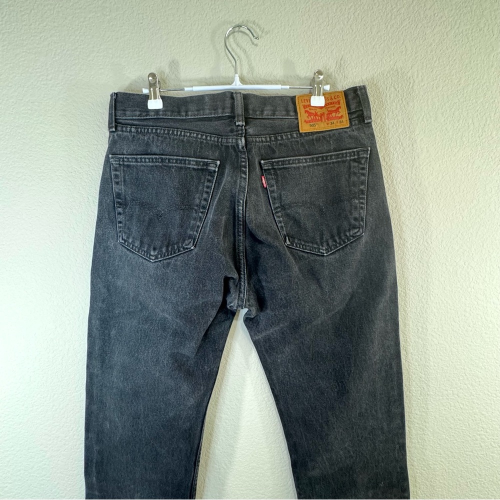 Levi's Men’s Vintage 505 Black Straight-Leg Jeans Classic Style 34 - Picture 5 of 11